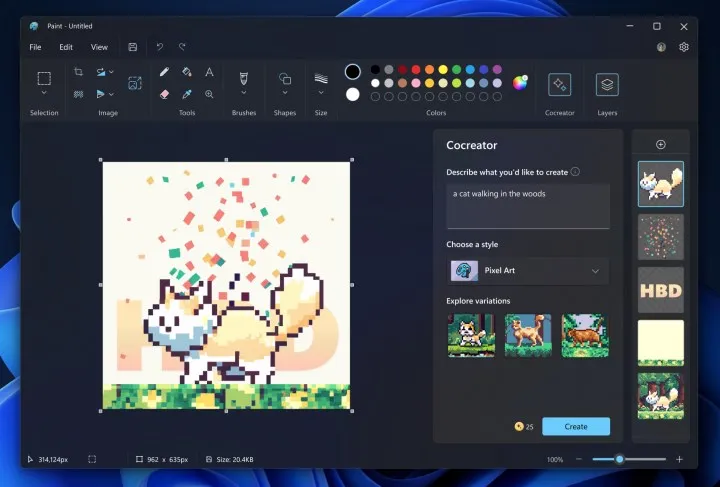 Windows Paint now has an AI image generator for everyone