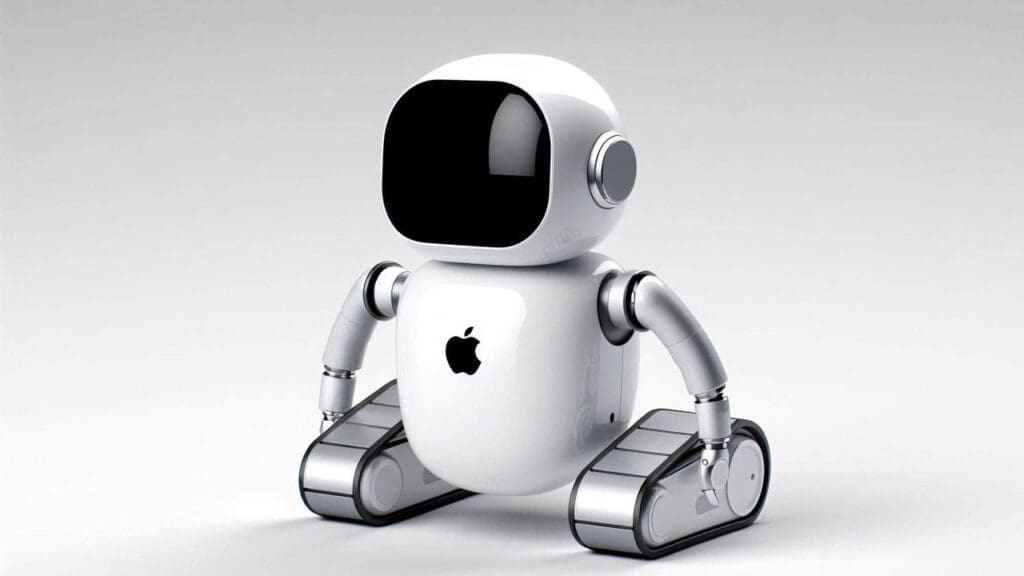 a white robot with a black screen