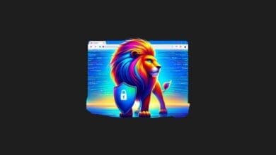 a computer screen with a colorful lion