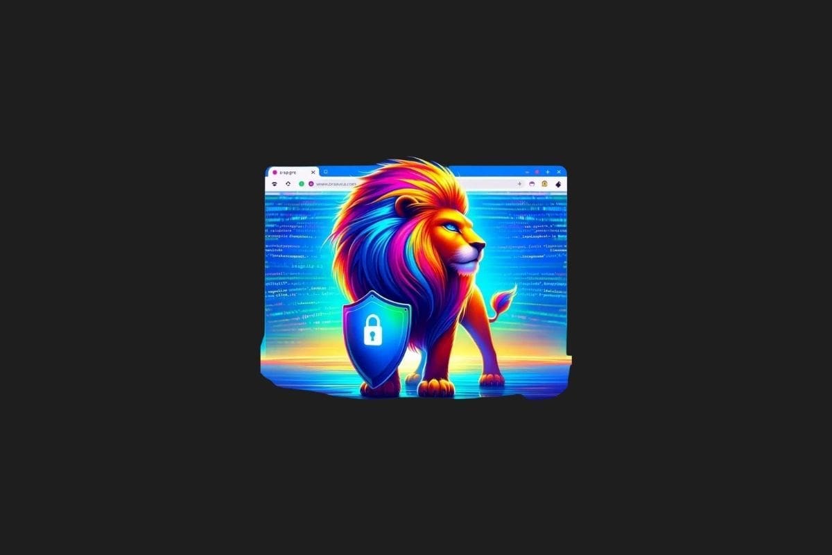 a computer screen with a colorful lion