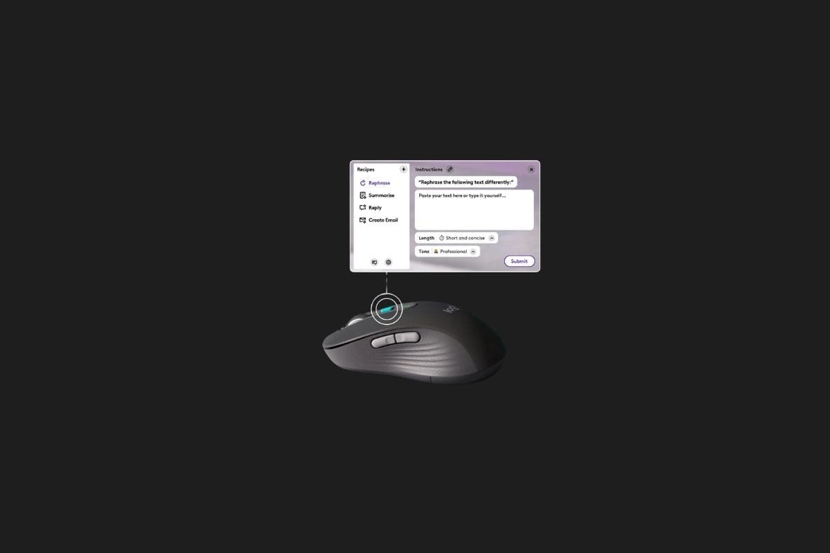 a computer mouse with a message box