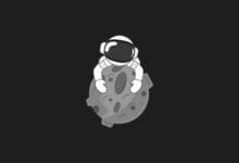 a cartoon astronaut with a helmet on a planet