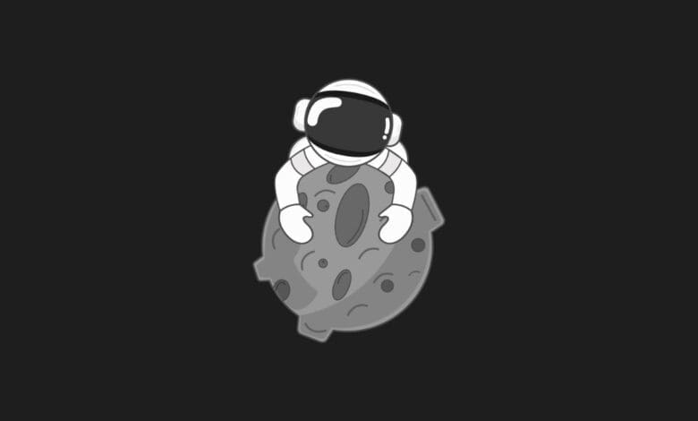 a cartoon astronaut with a helmet on a planet